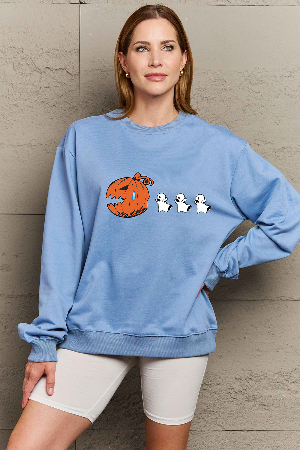 Simply Love Full Size Graphic Dropped Shoulder Sweatshirt