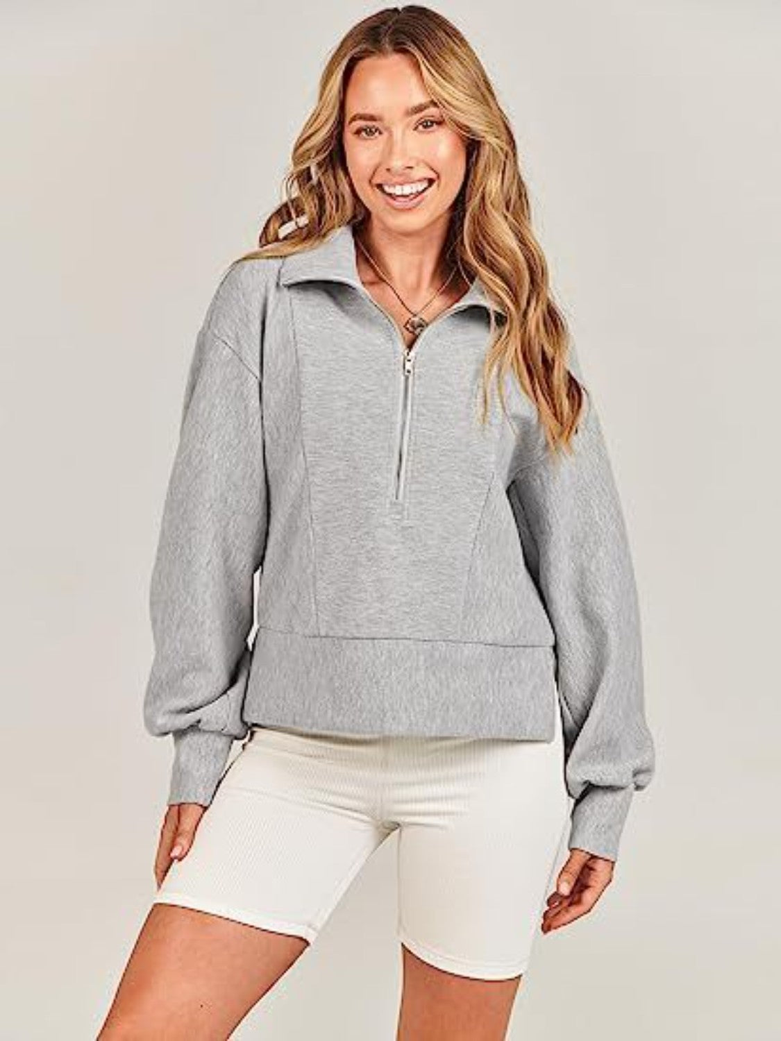 Half Zip Up Collared Sweatshirts