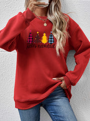 Round Neck Graphic Long Sleeve Sweatshirt