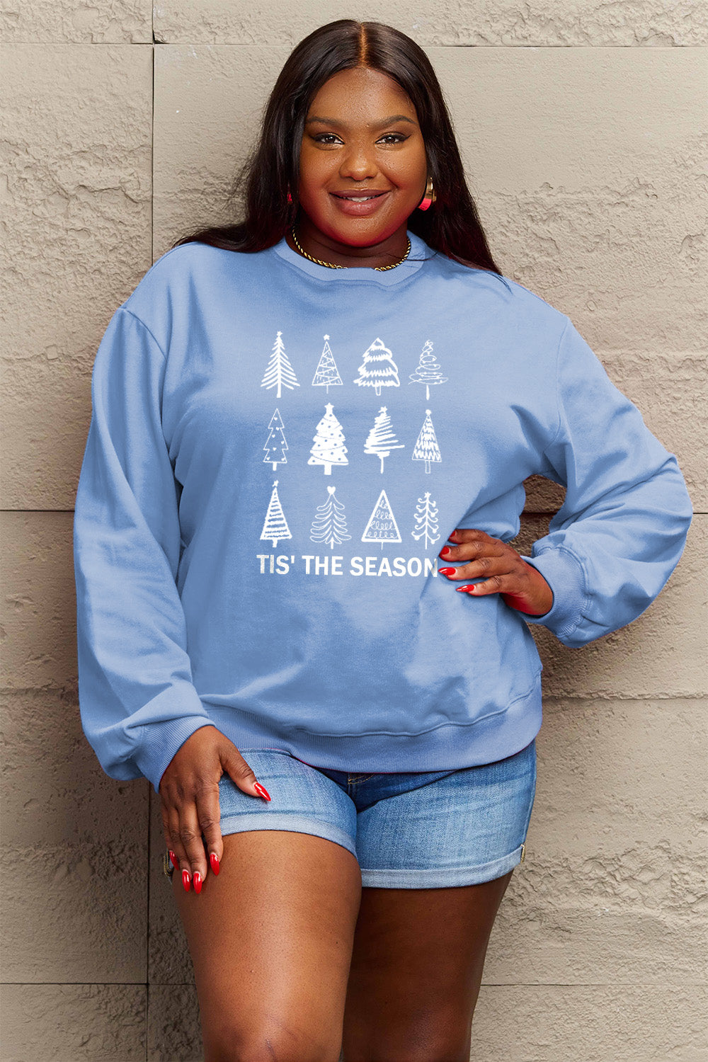 Simply Love Full Size Christmas Tree Graphic Sweatshirt