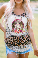 Rabbit Leopard Round Neck Tank