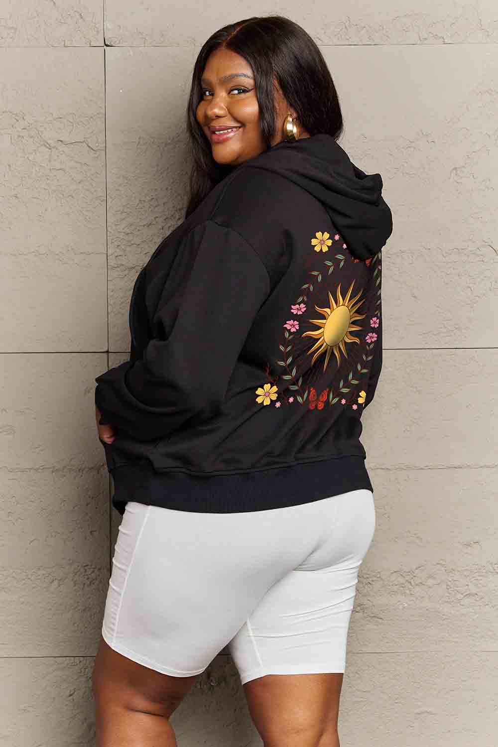 Simply Love Simply Love Full Size Sun Graphic Hooded Jacket