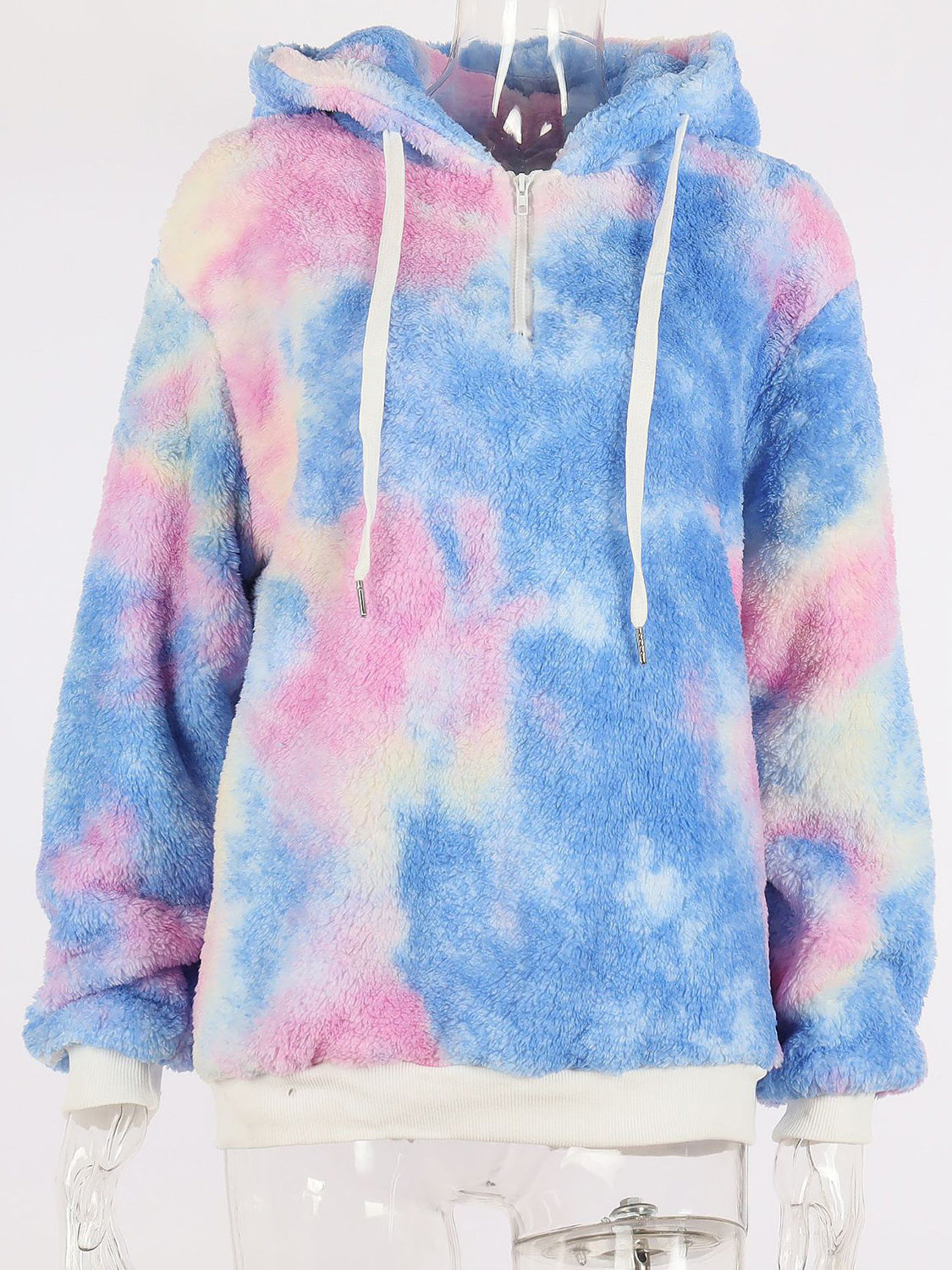 Printed Drawstring Long Sleeve Hoodie