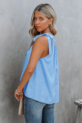 Printed Tied Grecian Neck Tank