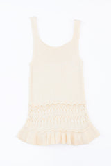 Full Size Ruffled Openwork Wide Strap Tank