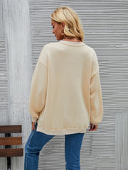 Round Neck Drop Shoulder Sweatshirt