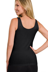 Zenana FRONT & BACK 2-WAY V-NECK / U-NECK SEAMLESS TANK