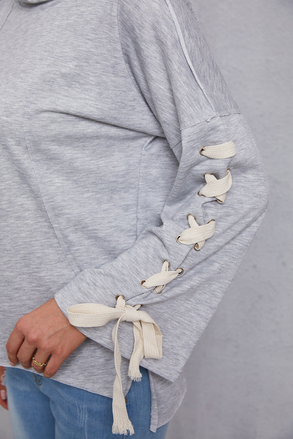 Tied Dropped Shoulder Hoodie