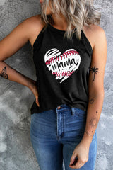 Heart Graphic Round Neck Tank