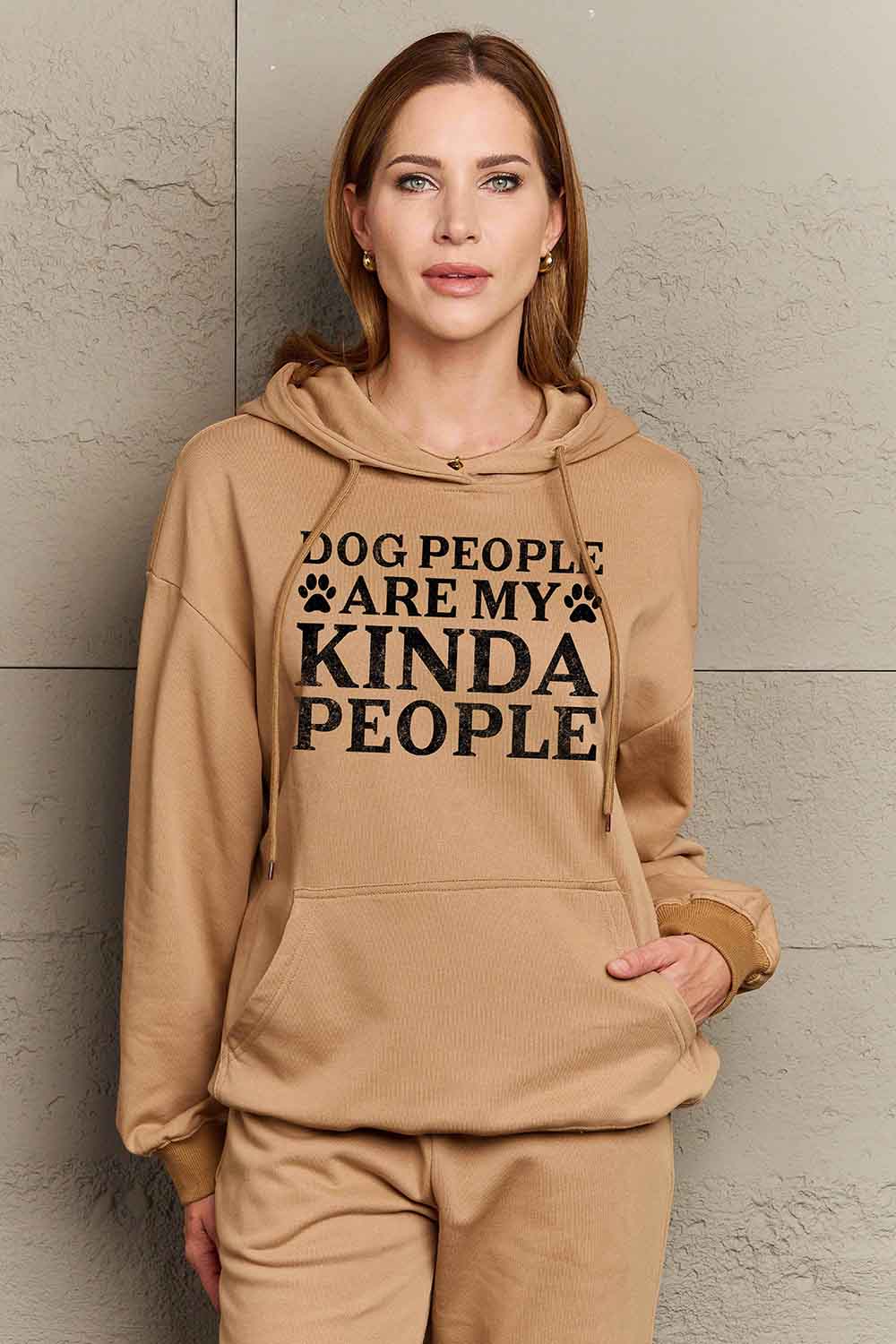 Simply Love Simply Love Full Size Dog Paw Slogan Graphic Hoodie