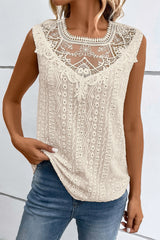 Lace Detail Eyelet Tank