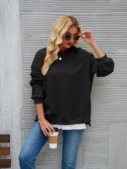 Round Neck Drop Shoulder Sweatshirt