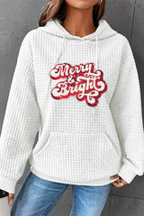 MERRY & BRIGHT Sequin Waffle-Knit Hoodie