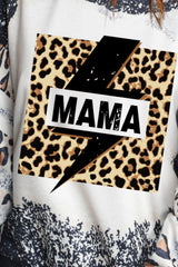 MAMA Lightning Graphic Leopard Sweatshirt