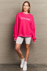 Simply Love Full Size MEET ME AT MIDNIGHT Graphic Round Neck Sweatshirt