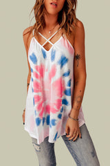 Printed Crisscross V-Neck Cami