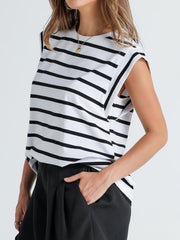 Striped Round Neck Tank