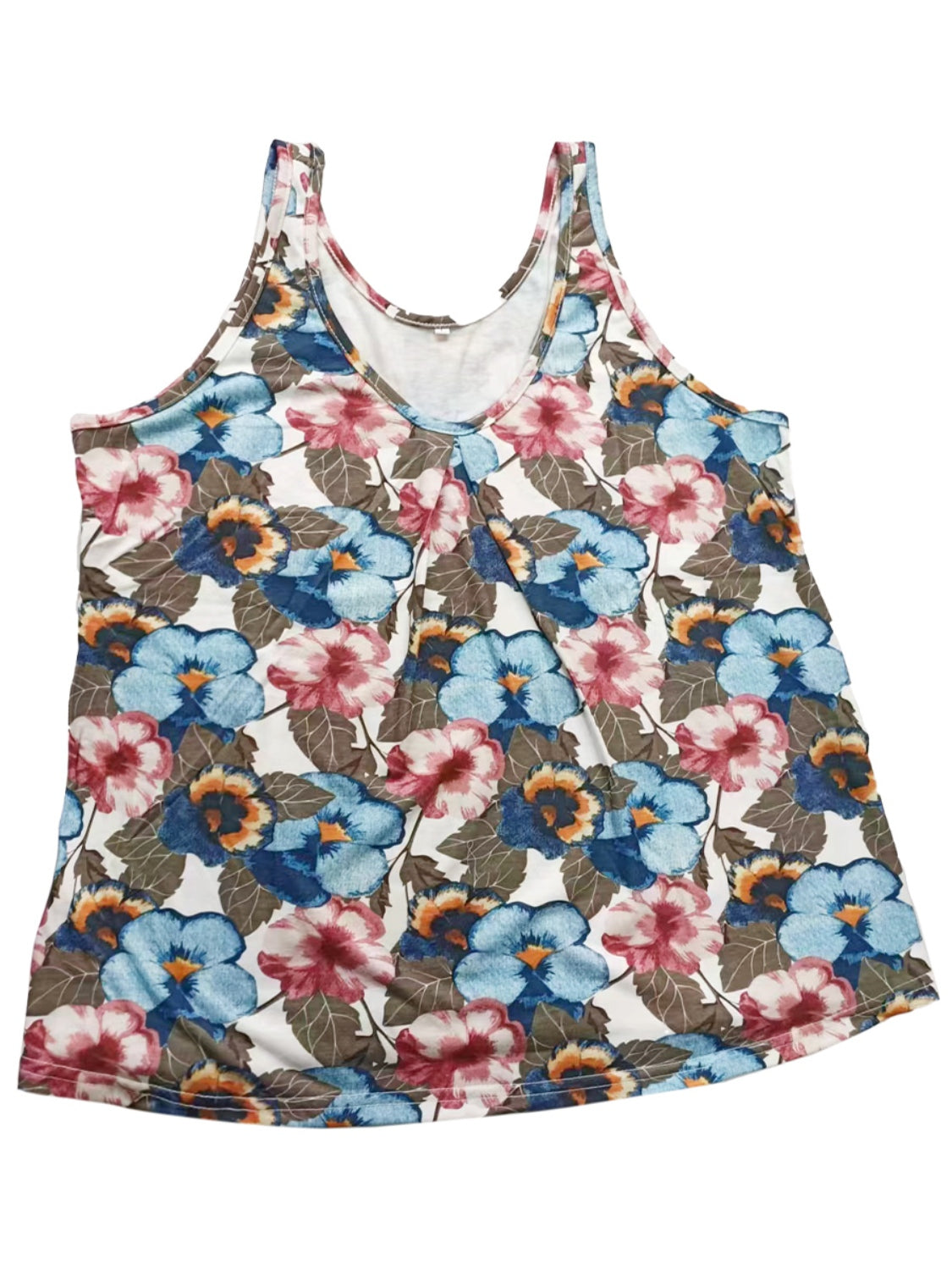 Printed Scoop Neck Wide Strap Tank