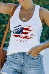 US Flag Graphic Racerback Tank