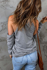 Cold Shoulder Long Sleeve Sweatshirt