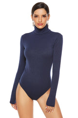 Ribbed Turtleneck Long Sleeve Bodysuit