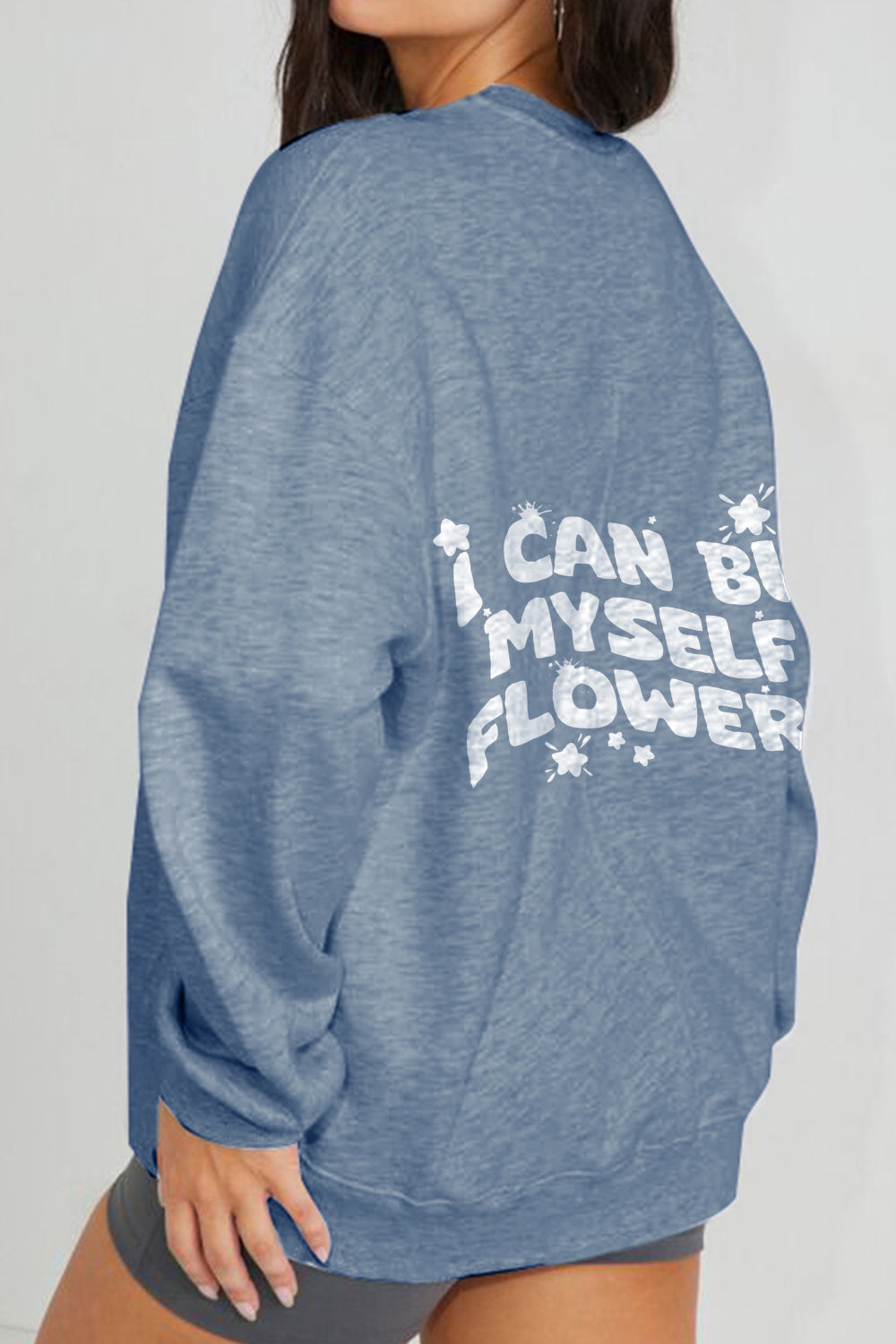 Simply Love Full Size I CAN BUY MYSELF FLOWERS Graphic Sweatshirt