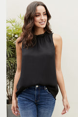 Frill Solid Round Neck Tank