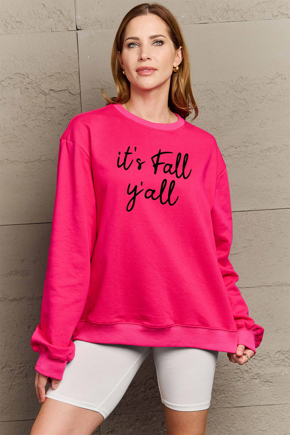 Simply Love Full Size IT'S FALL Y'ALL Graphic Sweatshirt