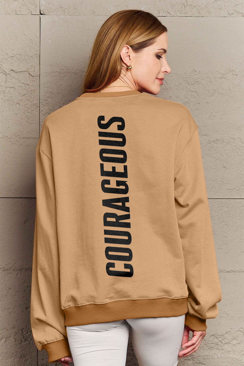 Simply Love Full Size COURAGEOUS Graphic Sweatshirt