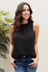 Frill Solid Round Neck Tank