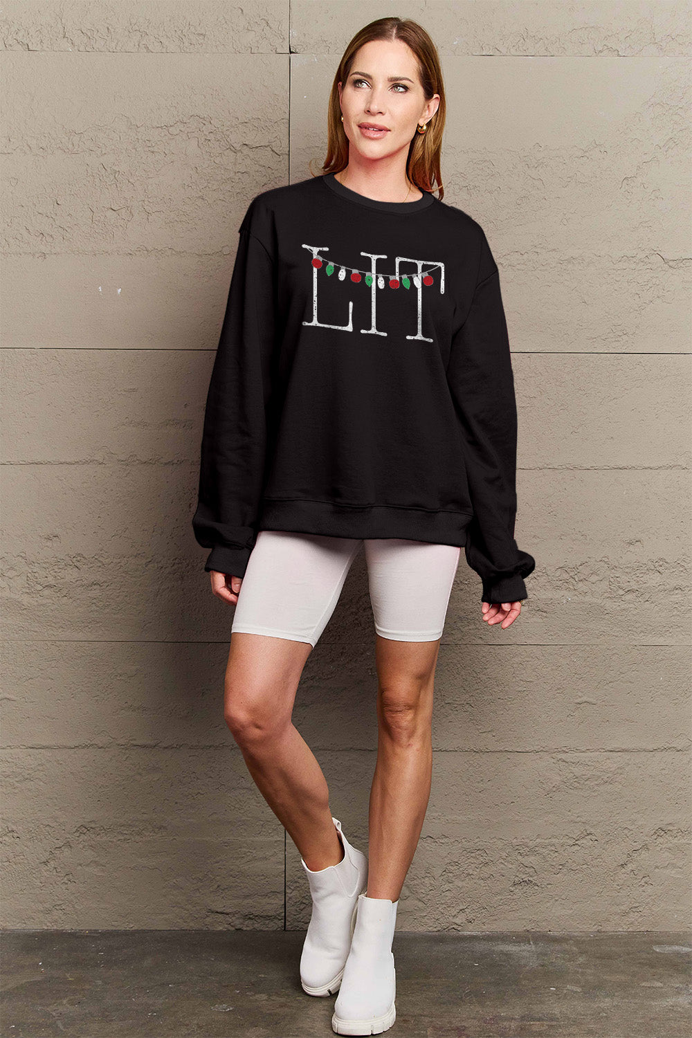 Simply Love Full Size LIT Long Sleeve Sweatshirt