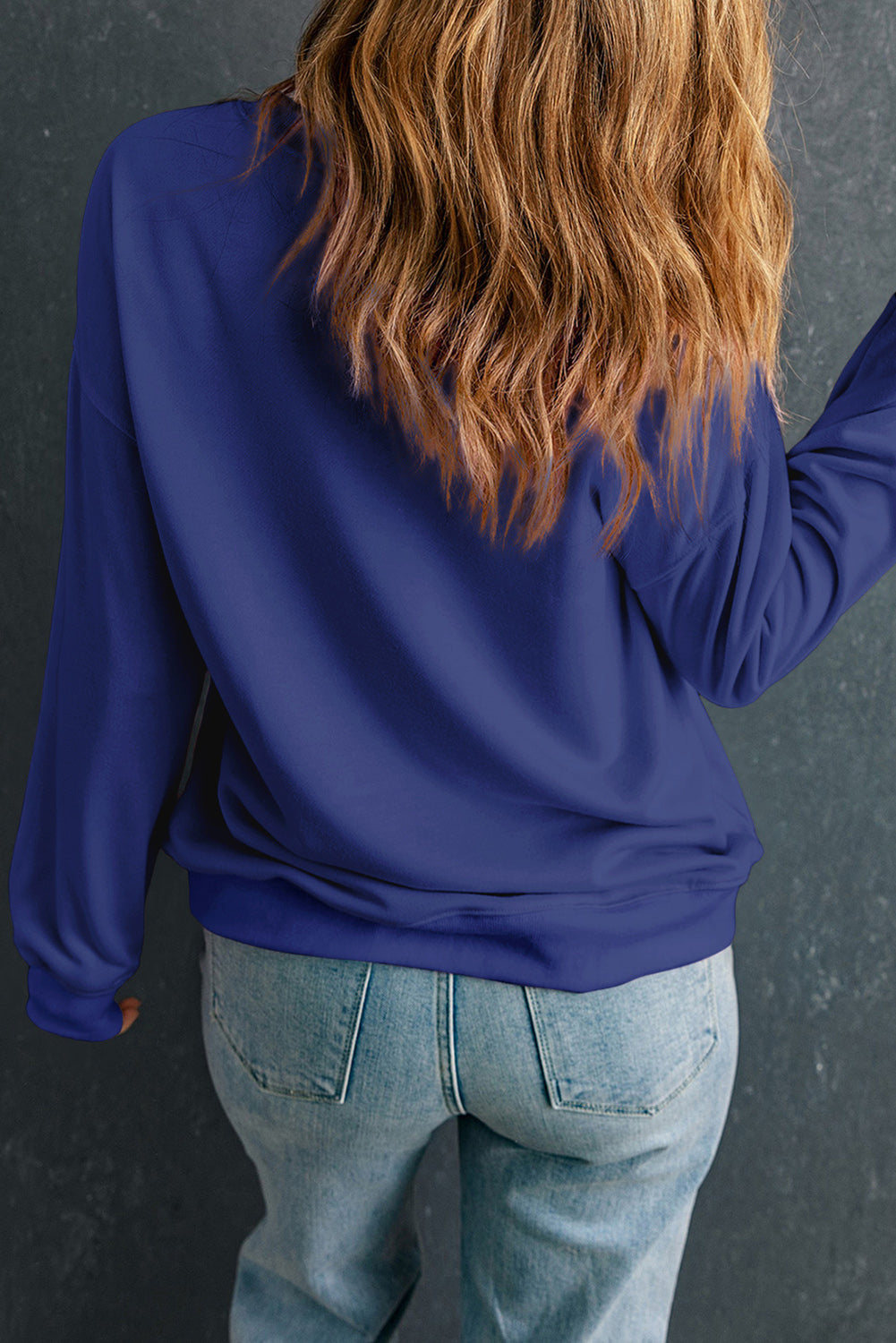 Round Neck Dropped Shoulder Sweatshirt