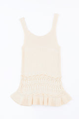 Full Size Ruffled Openwork Wide Strap Tank