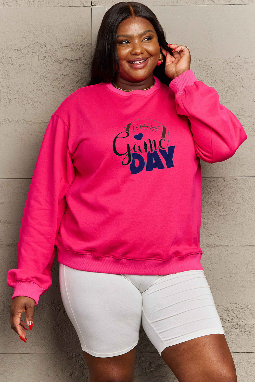 Simply Love Full Size Drop Shoulder Graphic Sweatshirt