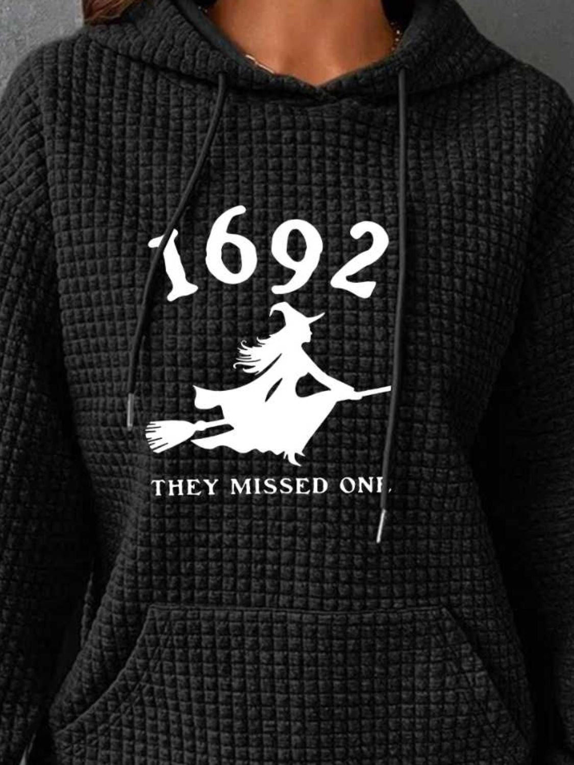 1962 THEY MISSED ONE Graphic Hoodie with Front Pocket