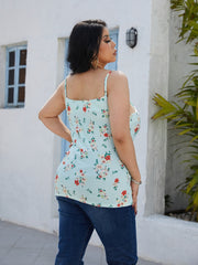 Plus Size Floral Scoop Neck Cami