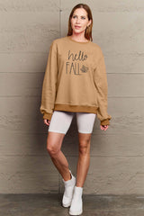 Simply Love Full Size HELLO FALL Graphic Sweatshirt