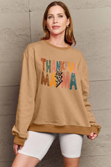 Simply Love Full Size Letter Graphic Long Sleeve Sweatshirt