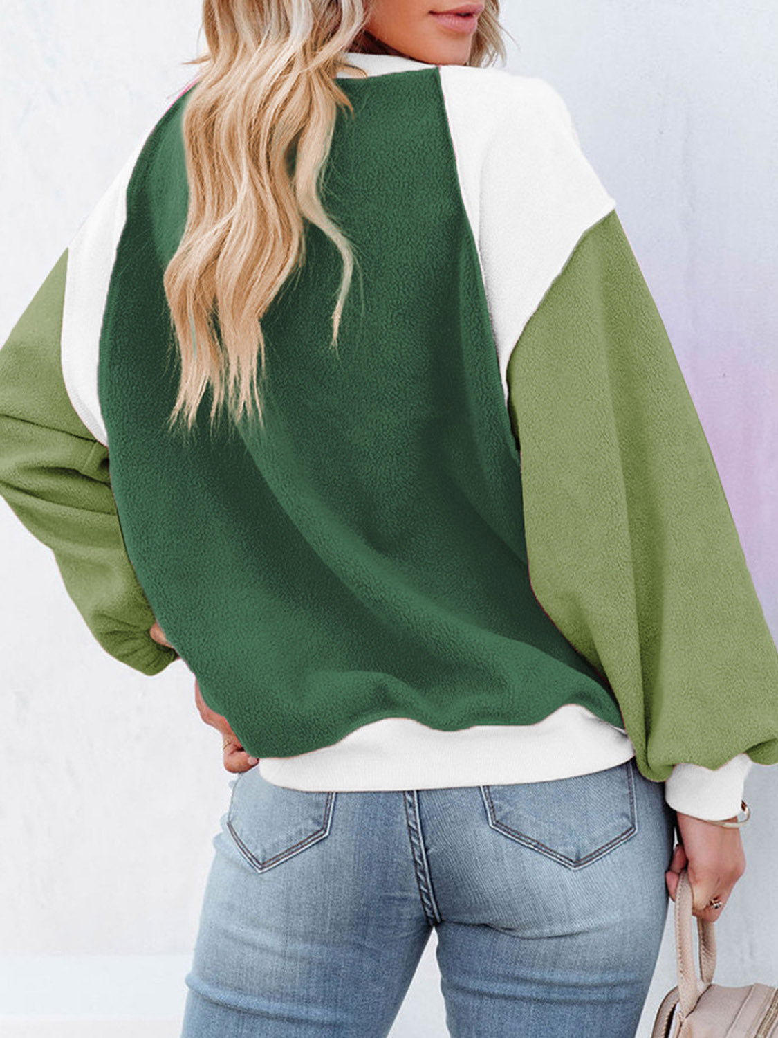 Color Block Exposed Seam Sweatshirt