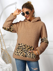 Sherpa Leopard Long Sleeve Hoodie