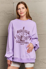 Simply Love Simply Love Full Size NASHVILLE TENNESSEE MUSIC CITY Graphic Sweatshirt