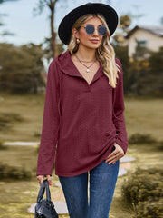 Cable-Knit Hooded Blouse