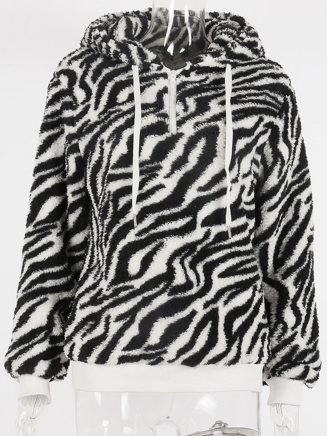 Printed Drawstring Long Sleeve Hoodie