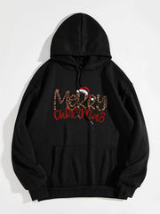 MERRY CHRISTMAS Graphic Drawstring Hoodie