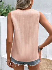 Buttoned V-Neck Tank Top