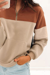 Half Zip Up Sweatshirt with Front Pocket