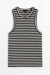 Striped Round Neck Wide Strap Tank