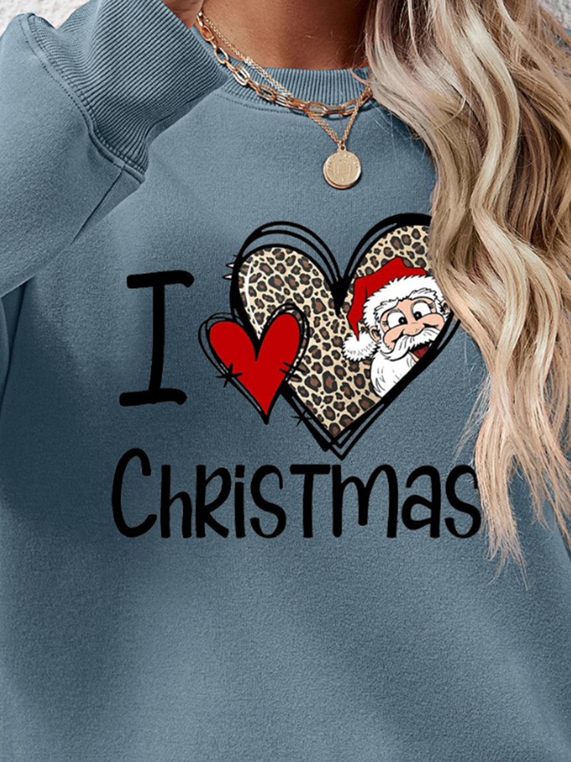 CHRISTMAS Graphic Round Neck Sweatshirt