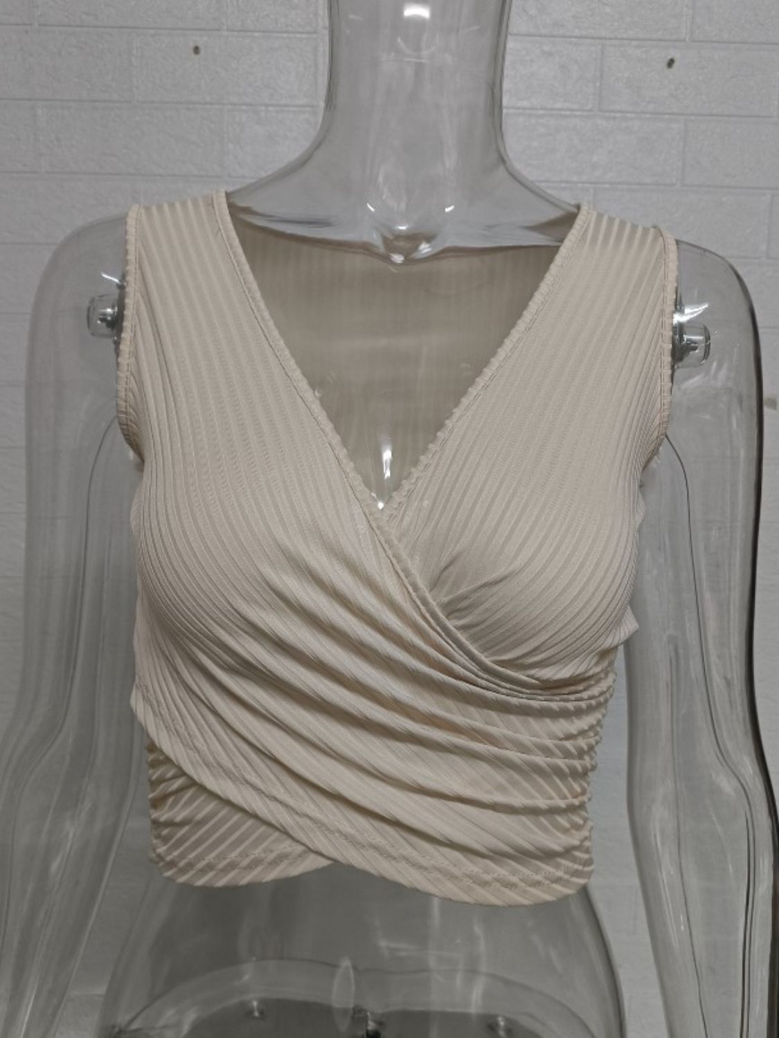 Full Size Ruched Surplice Tank