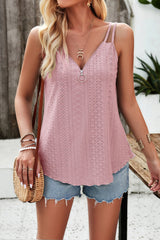 Eyelet V-Neck Double Strap Cami